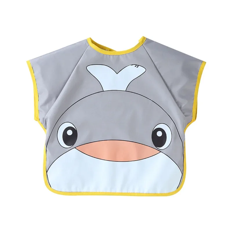Waterproof Dirty Proof Sleeveless Apron Cute Cartoon Baby Feeding Smock Art Class Eating Apron for Infants And Toddlers