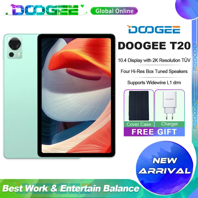 DOOGEE T20 Tablet PC 10.4 2K TÜV Certified Display 8GB+256GB Octa Core  Widevine L1 Four Hi-Res Speakers 8300mAh Battery Tab