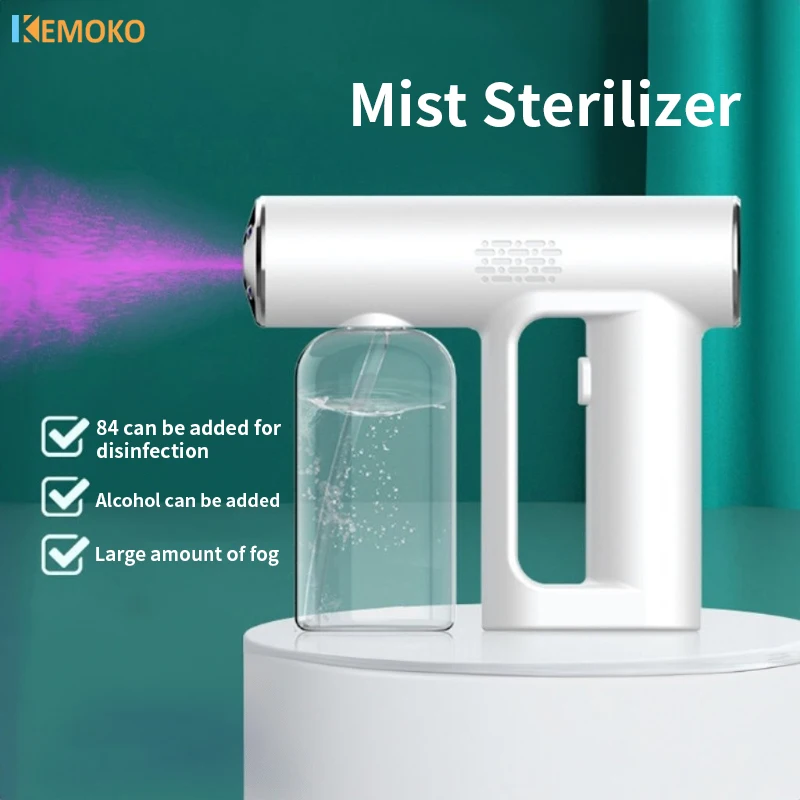 Nano Blue Light Fogging Disinfection Spray Wireless 250ML Steamer USB Sprayer Gun Disinfection Watering Atomizer Sanitizer Tools ultrasonic maker for w led light atomizer for humidifying