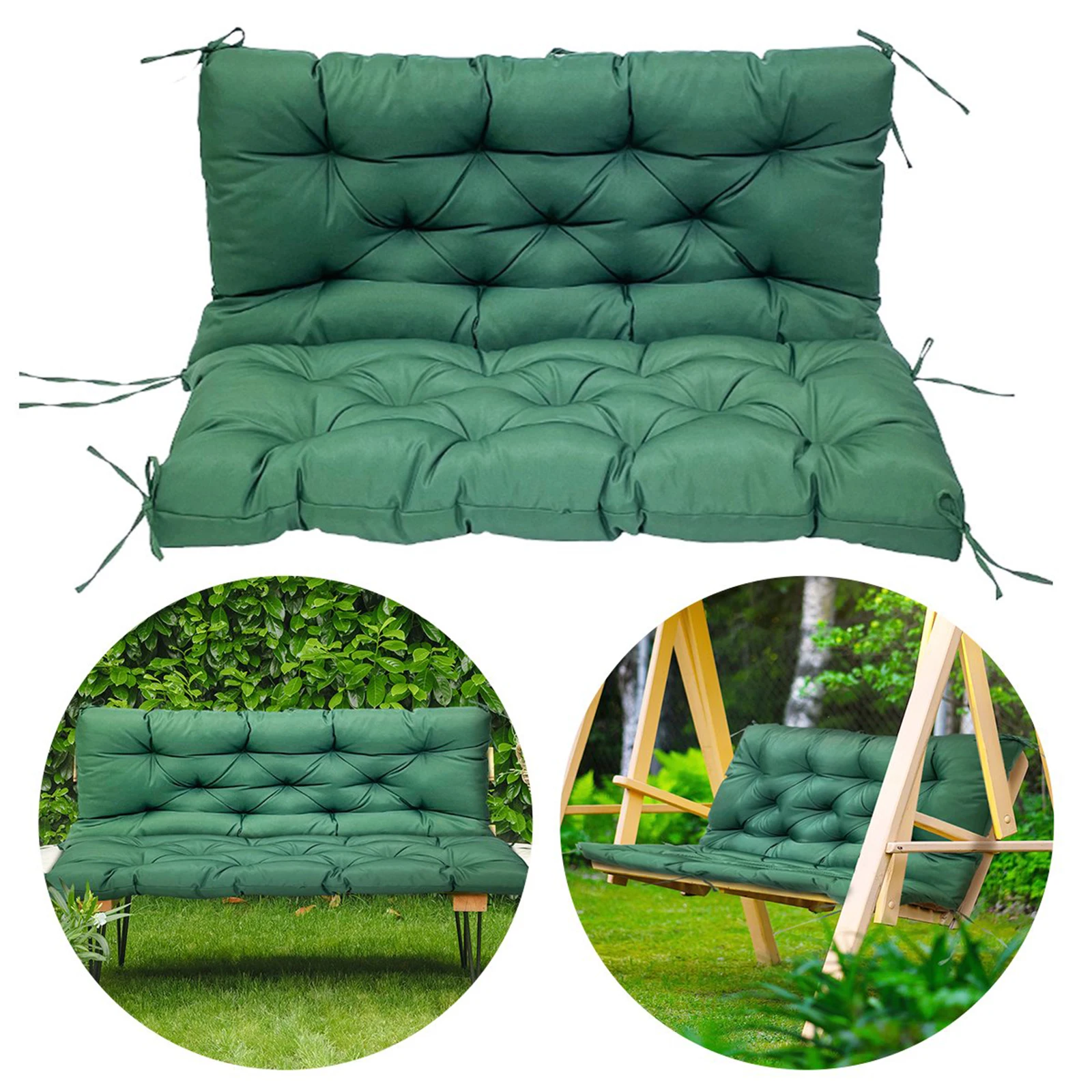 Waterproof Bench Cushions for Outdoor Furniture Thick Garden Swing Seat Cushions Backrest 2/3 Seater Replacement Cushion 4