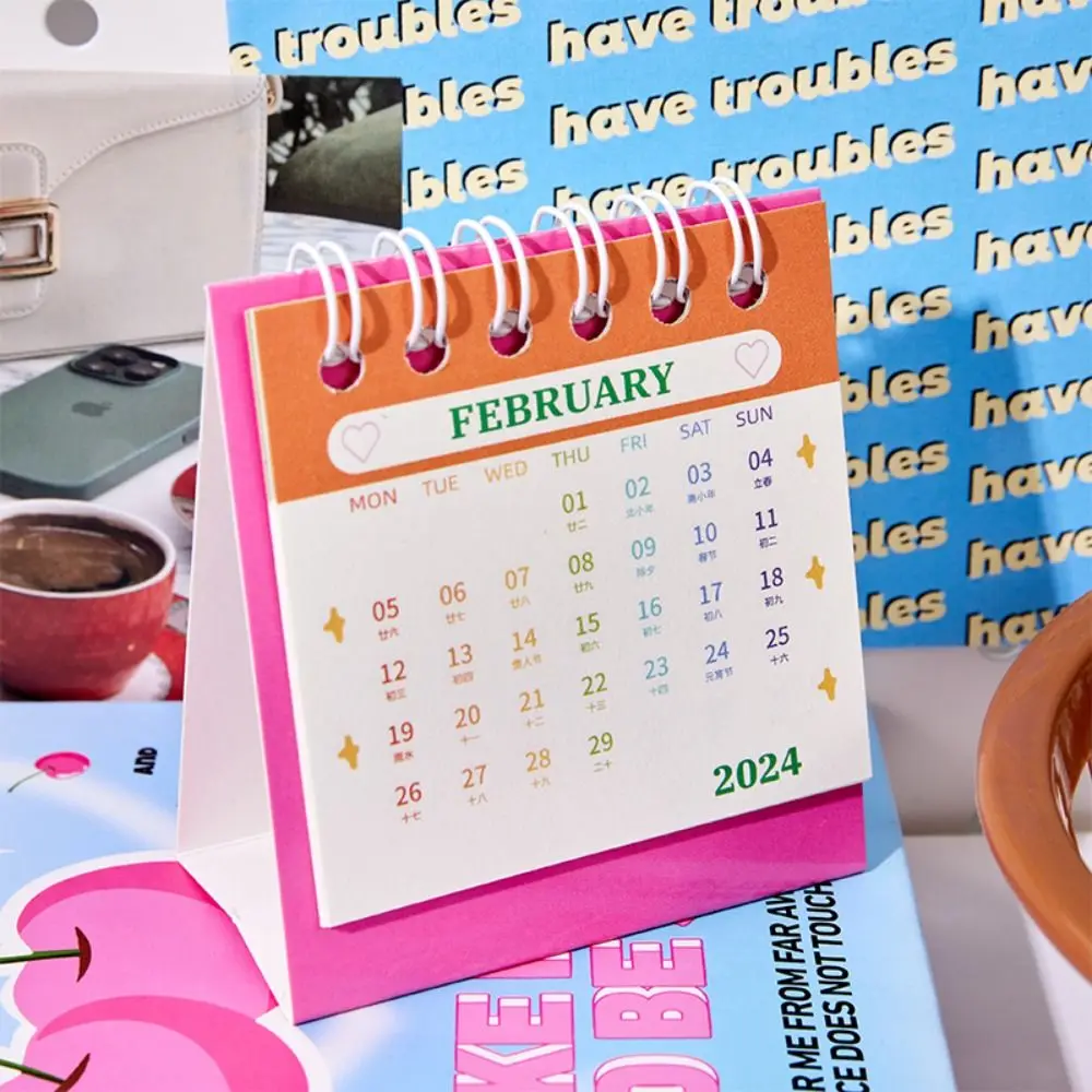 1pc Standing Flip Calendar, Mini Desk Calendar, Ancient Schedule