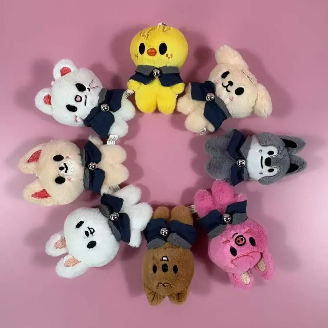 Skzoo Keychain Plush Toy Kawaii Stray Wolf Cartoon Stuffed Animal Doll Companion Children Gift