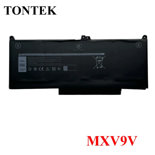 Batterie d'ordinateur portable MXV9V pour Dell Latitude 7300 7400 5300 5310 5300 5310 série 2 en 1 5VC2M 05VC2M 829MX 0829MX 7.6V 60WH 1
