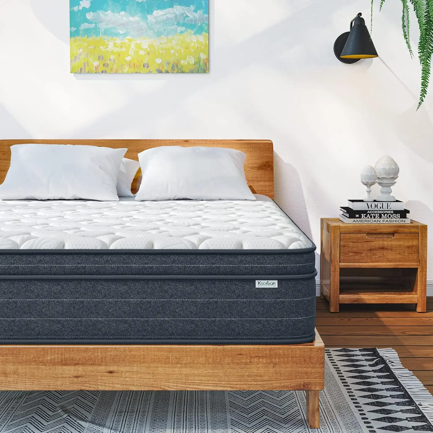 

koorlian Queen Size Mattress, 10 Inch Hybrid Queen Mattress in a Box, 3 Layer Premium Full/Twin/Twin-XL/Full/Queen/King optional