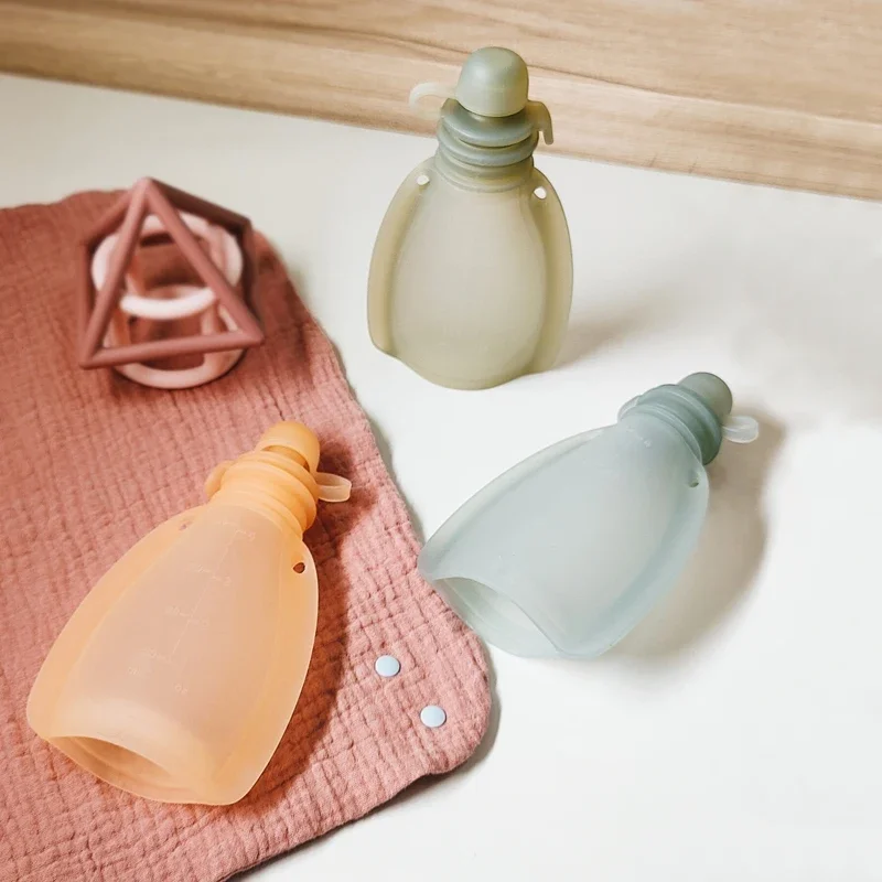 120ML Bpa Free Refillable Silicone Baby Food Bags Reusable Squeeze Storage Containers for Toddlers Kids Bpa Free 5