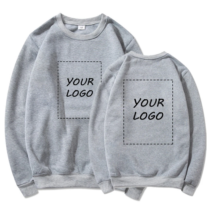 Custom Logo Crewneck Sweatshirts Men Women Your Design Brand Printed Harajuku Fashion Casual Fleece DIY Gift Couple Pullovers