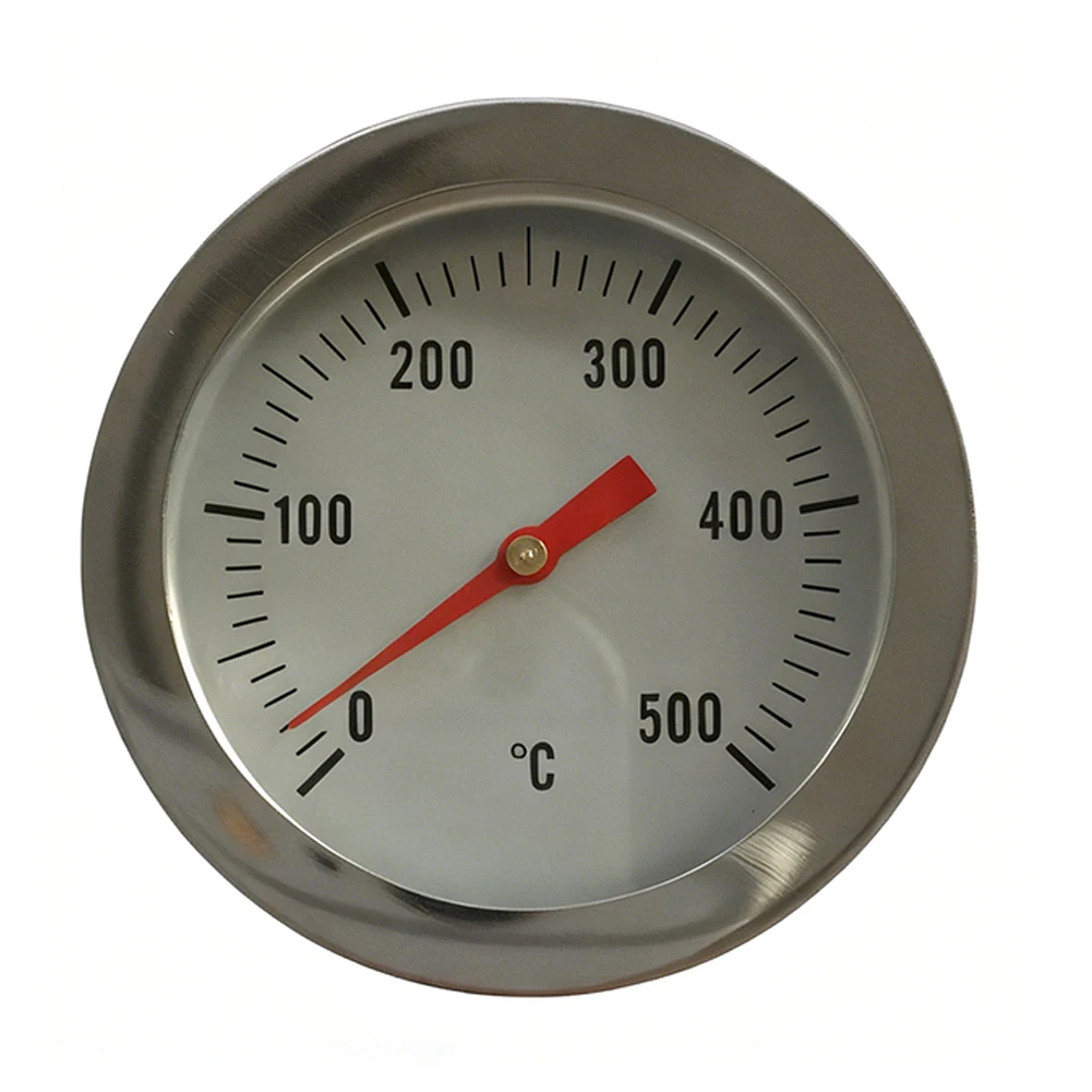 BBQ-Thermometer, Edelstahl, Ofenthermometer, Bimetall-Thermometer, 0–500 ° C 52 mm große Grillthermometer-Messwerkzeuge