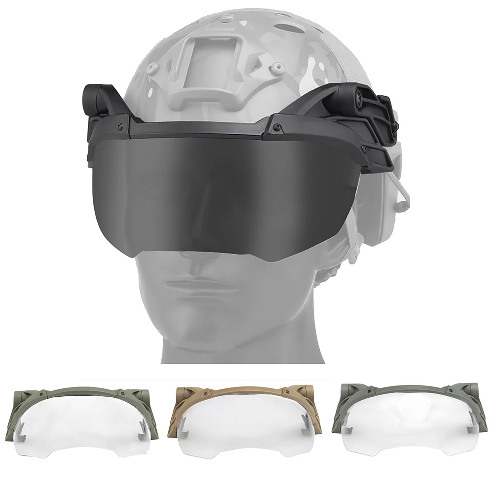 Black Tactical Airsoft Face Mask with Visor Goggles CS Protection Helmet  Mask