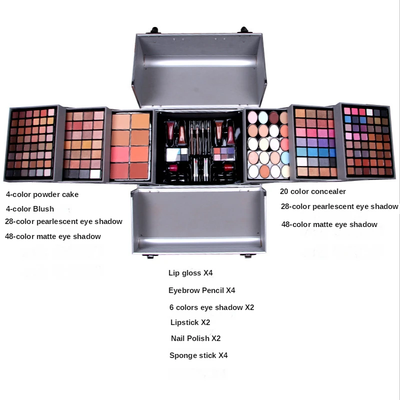 208ColorsLargeSizeAluminumCaseMakeupBoxSetMakeupArtistSpecialMakeupBoxEyeshadow