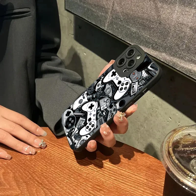 Sleek BlackGame Console Design Shockproof Phone Case