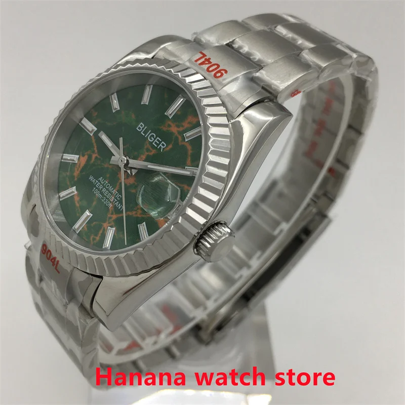 BLIGER New Design 36mm/39mm Men's Mechanical Watch New Fashion Dial Japan NH35A Automatic Movement Sapphire Glass Oyster Strap