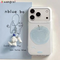 Cream Phone Case with Puppy Pendant - Cartoon Design Cover for Honor 70 Pro Plus (White L1804)