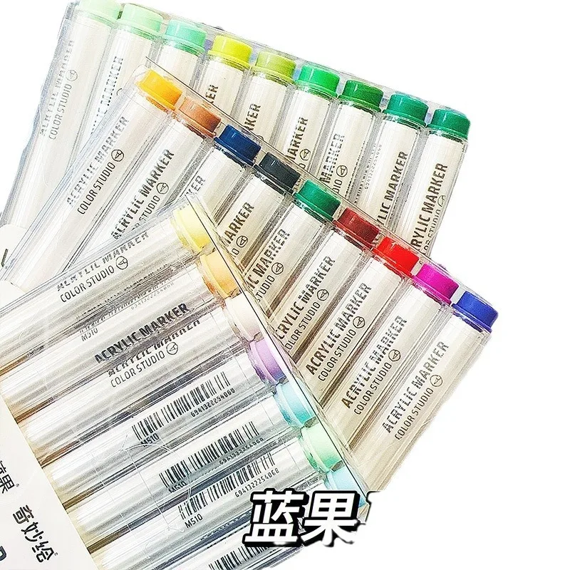 Portable 9-Colors Marker Pen Art Stationery Drawing/Painting/Graffiti Art Felt Pens Stackable Color Learning Markers Acrylic Pen