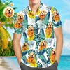 Custom Dog Face On A Hawaiian Shirt For Pet Lover DIY Personalized Pet Photo Beach Shirts For Men Oversized T Shirt 3
