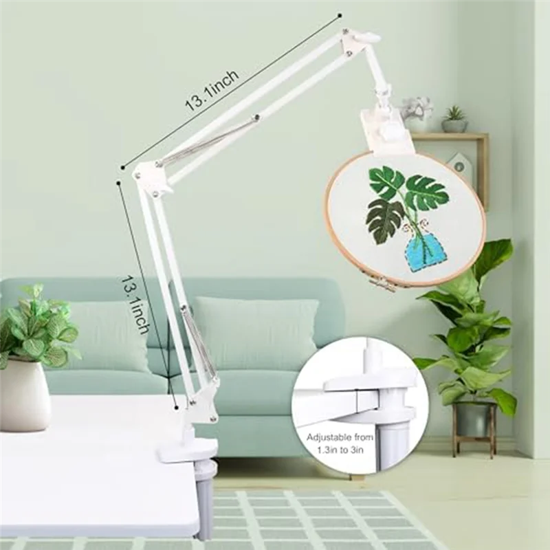 Adjustable Embroidery Hoop Stand-Folding Embroidery, 360 Degree Rotating Crossstitch Stand For Needle Point Projects A Durable