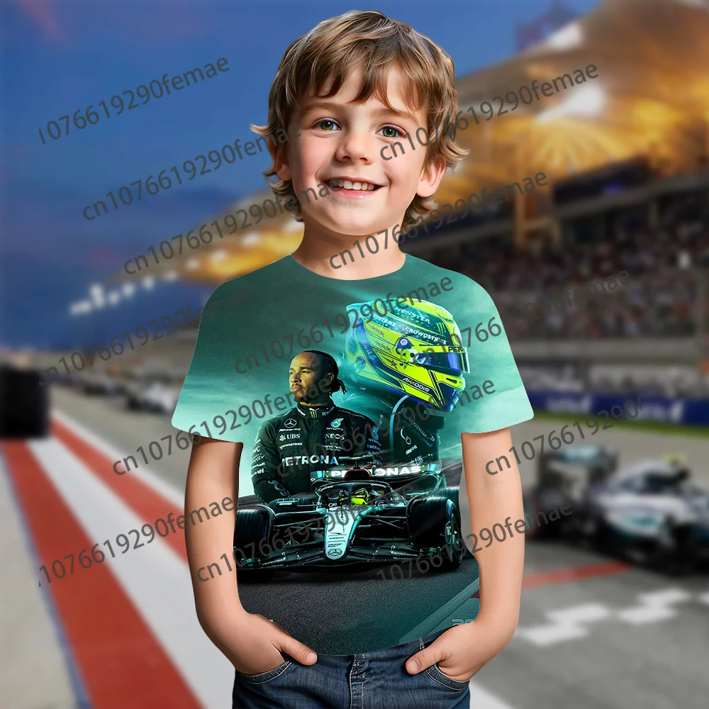 클래식 네덜란드 F1 레이싱 드라이버 3D 프린트 편안한 티셔츠, 소년 소녀, 데일리 스트리트 캐주얼 편안한 상의, 여름