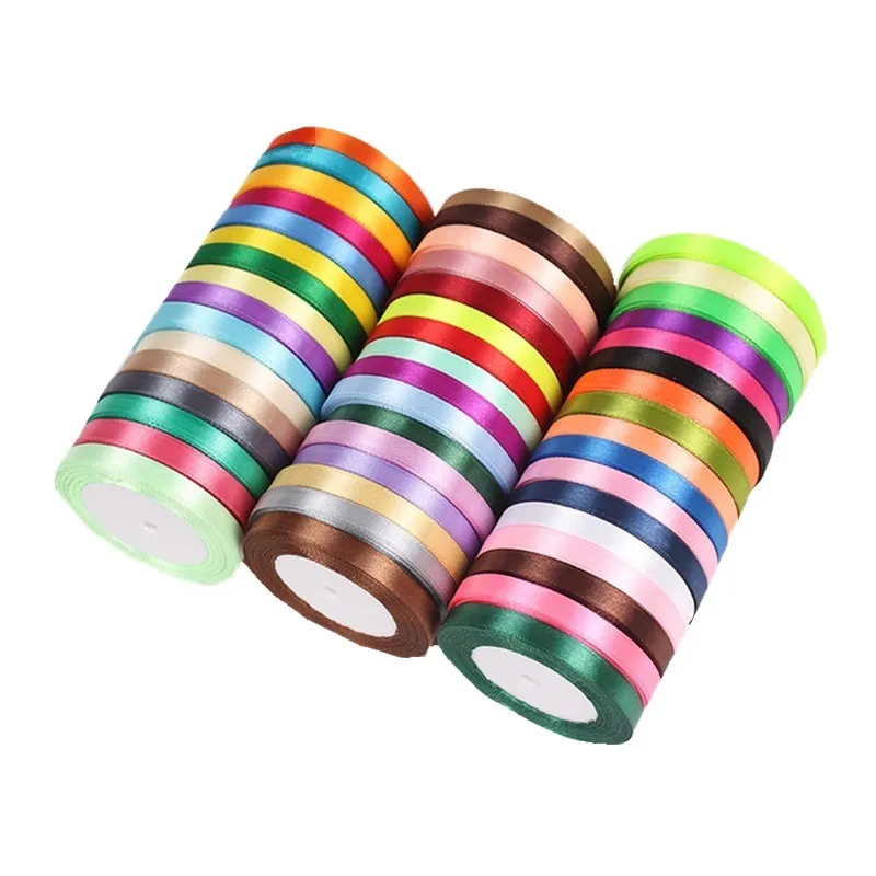 22meters/roll Satin Ribbon Gift Packing Christmas decoration handmade diy Ribbons roll fabric (6/10/12/15/20/25/40mm)
