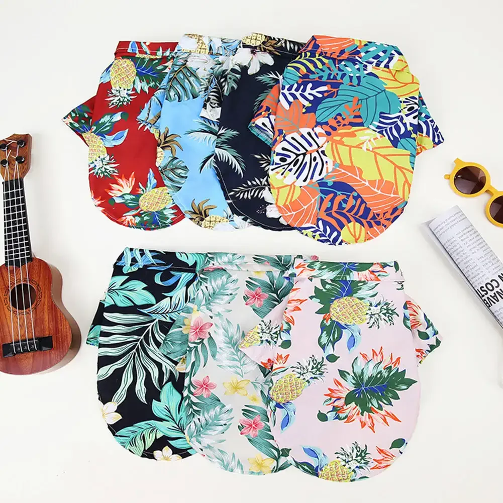 XL-5XL Hawaii Style Cute Summer T-shirts Comfortable Pet Shirt for Medium Large Dog Puppy Pet Clothes Breathable T-shirt pet dog shirt