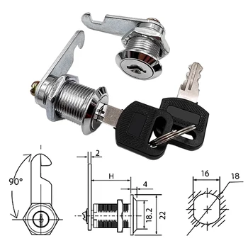 5 ชุดล็อคความปลอดภัยกระบอกโลหะตู้ Locker Cam ล็อคปุ่มความปลอดภัยกล่องจดหมายล็อคลิ้นชัก 16 มม./20 มม./25 มม./30 มม. 2