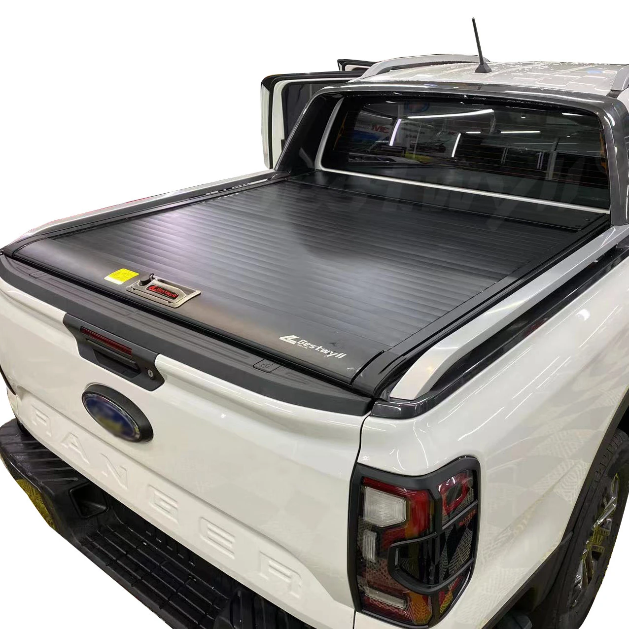 

BESTWYLL Pickup Hard Cover Truck Bed Covers Tonneau Cover Sport Car Manual Roller Shutter Lid For F81 2023 Ford Ranger Wildtrak