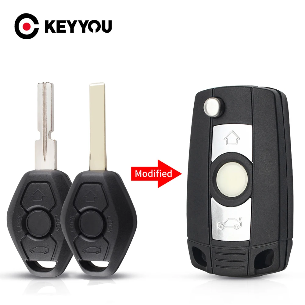 

KEYYOU 3 Buttons Flip Key Shell Case For BMW E36 E38 E39 E46 E53 E60 E61 E63 E64 E81 E83 E85 E86 1/3/5/7 Series X3 X5 Z3 Z4