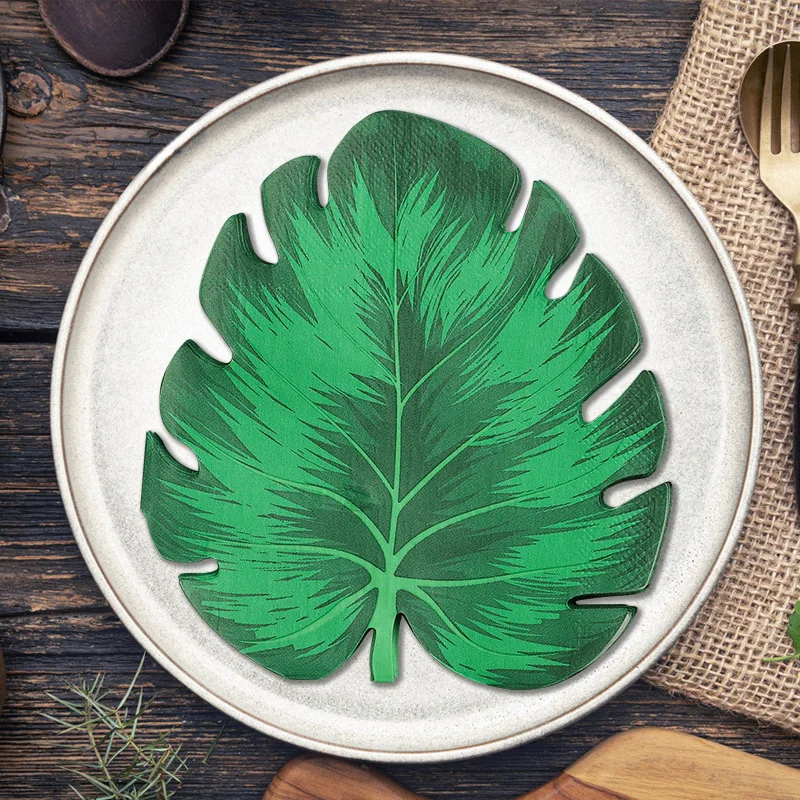 20-100 Stück Tropische Dschungelblatt-Papierservietten für Hawaiianische Sommer-Strand-Geburtstagsfeier Tischdekoration Hochzeitszubehör – Detail 1