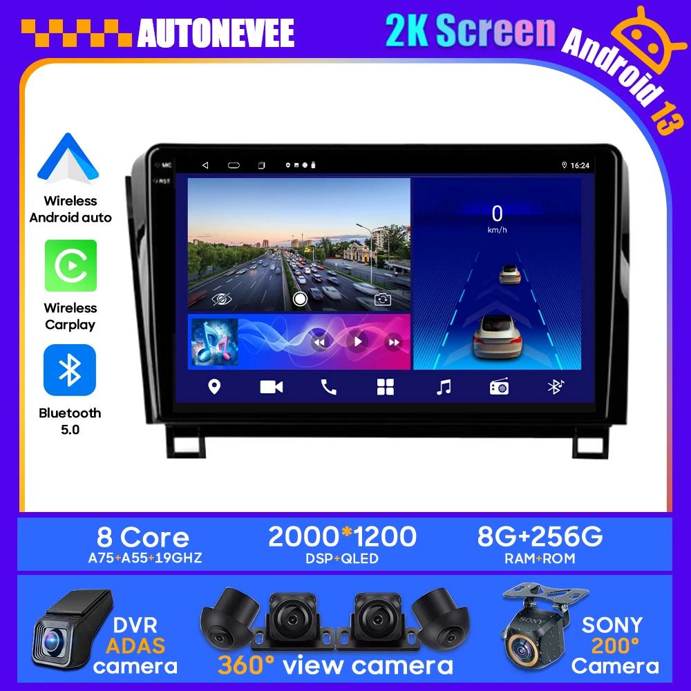 

Android 13 For Toyota Tundra XK50 2007 - 2013 Car Auto Radio Stereo Head Unit Multimedia Navigation Player GPS HDR QLED Carplay
