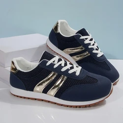 Blue Summer Lace - Up Sneakers with Soft, Wear - Resistant, Anti - Slip Sole - 38mm (Blue)
