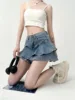 Spice Girls Denim Skirt Anti-Slip Double Denim Skirt Women's Stretch High-Waisted Slimming A-Line Cake Skirt 6