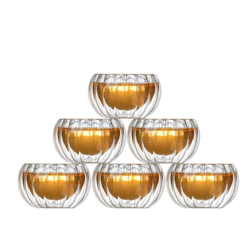 Simple Fashion High Temperature Resistant Glass Tea Set Scented Tea Pumpkin Pot Pattern Cloth Pot Set glass tea set