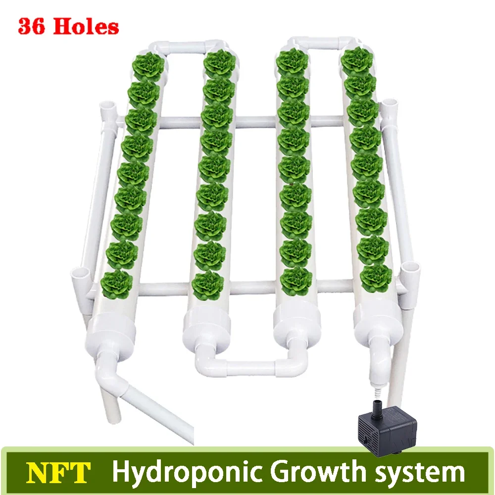 Hydroponics Growing System Kits 36 Sites U-PVC-Pipe Hydroponic Garden Soilless Cultivation Vegetables Planting Tools