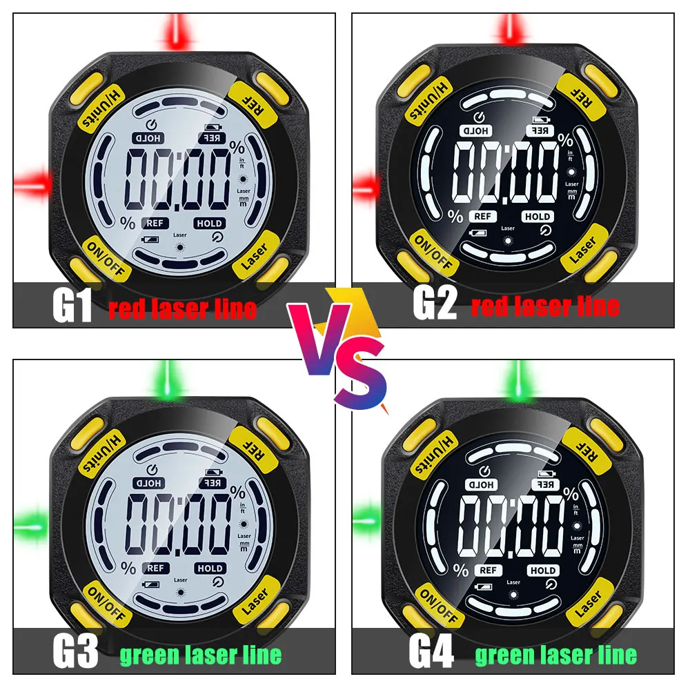Green Laser Digital Protractor Angle Measure Inclinometer 3 in 1 Laser Level Box Type-C Charging Angle meter Measuring Tools digital angle protractor angle measuring tool angle protractor digital angle meter digital inclinometer