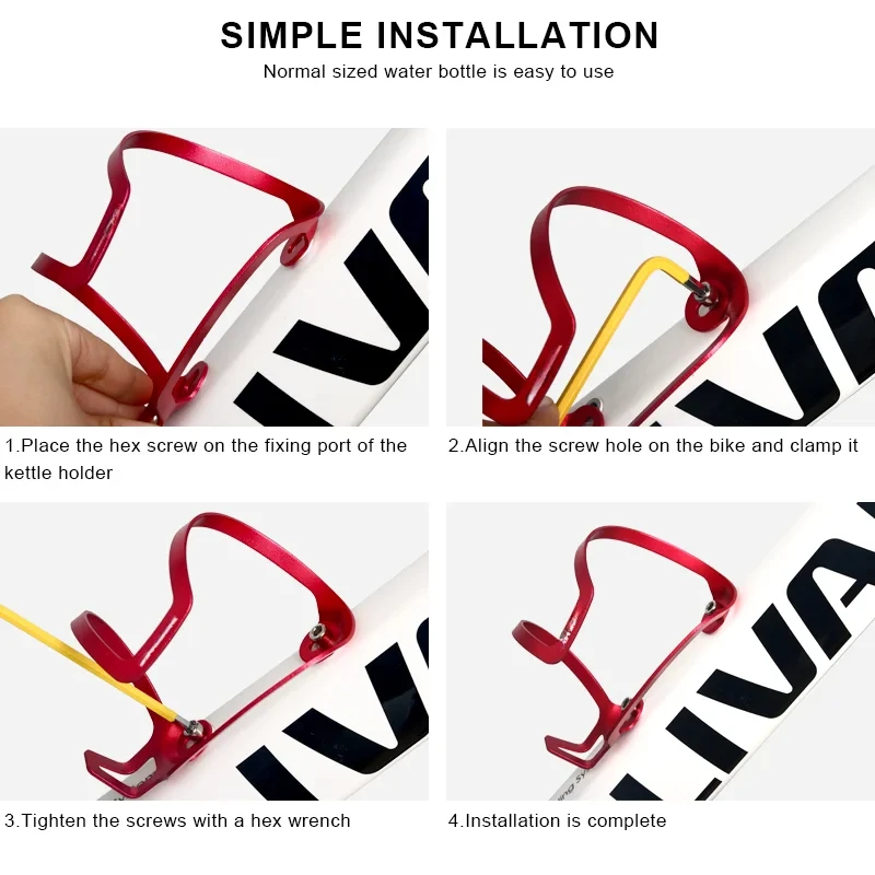 Bicycle Water Bottle Cage Lightweight Bike Bottle Holder Aluminium Alloy Bracket For Road Cycling Kettle Mount