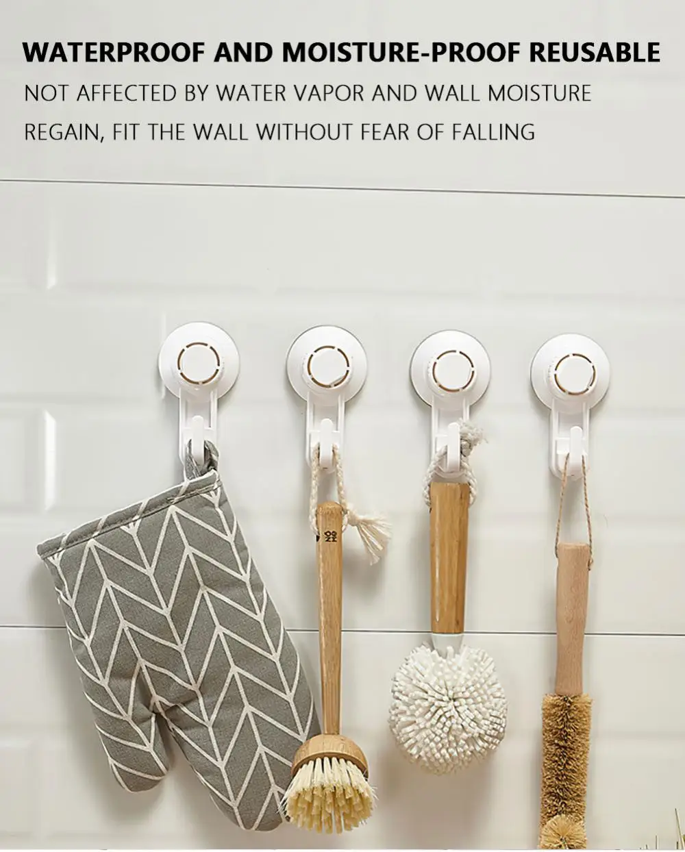 Description Picture 5 of itemStrong Suction Cup Hook Free Punch Suction Cup Clothes Hook Bathroom Kitchen Vacuum Hook Multi-Purpose Hooks