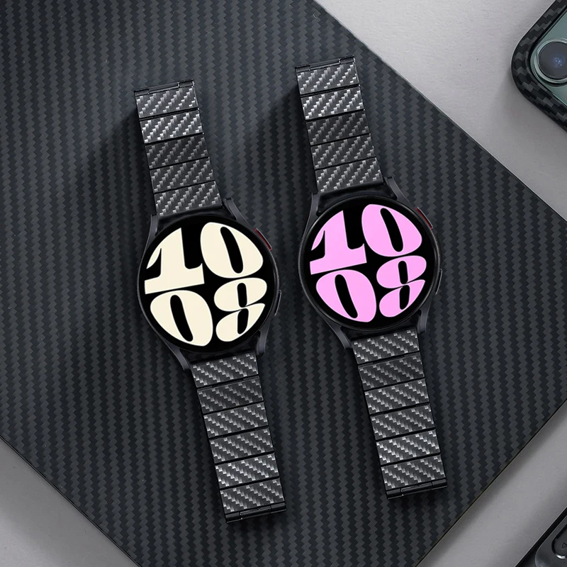 Magnetic Carbon Fiber Watch Strap Bracelet, 20mm/22mm