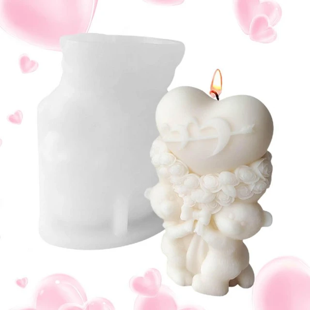 Molds F Candle Valentines Day  Bear Heart Silicone Mold - Bear Silicone  Mold Heart - Aliexpress