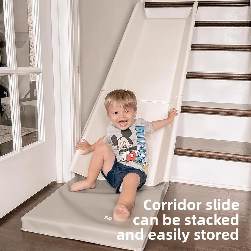 Indoor Kids Home Transformable Stair Slide No Assembly Required Safe Play Slide For Bedroom Edge Home Use