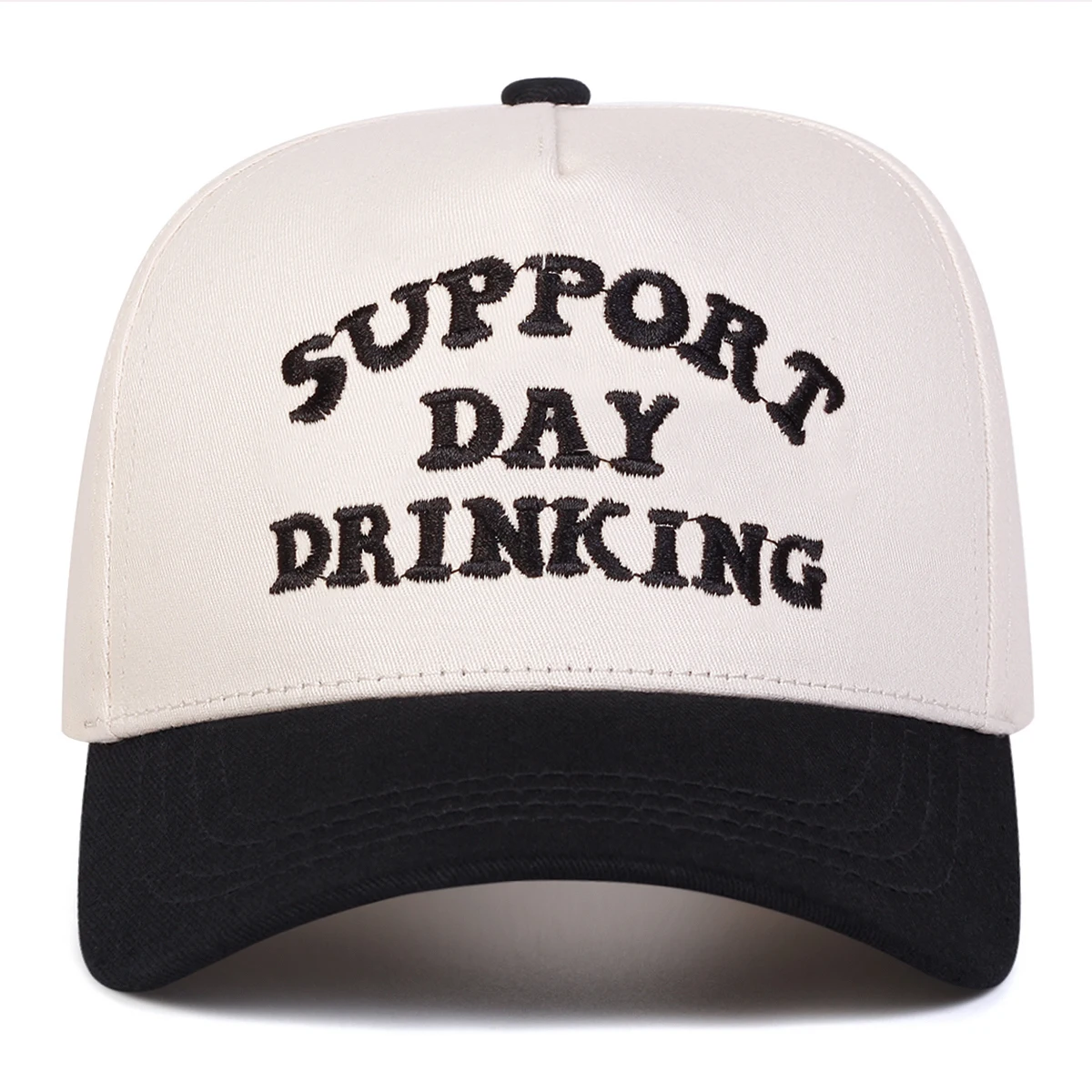 Unisex SUPPORT DAY DRINKING Baseballkappen mit Stickerei, für Frühling und Herbst, für den Außenbereich, verstellbare Freizeithüte, Sonnenschutzhut, Sportkappe – Detail 4