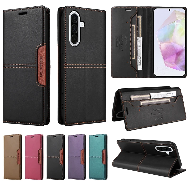 Flip Leather Phone Case with Wallet Card Slots and Magnetic Cover