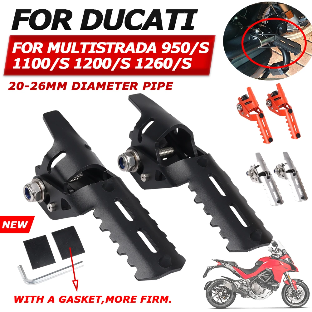 

For DUCATI Multistrada 950 MTS 950S 1200 1200S 1100 1260 1260S Motorcycle Accessories Foot Pegs Rest Footrests Clamps Pedals