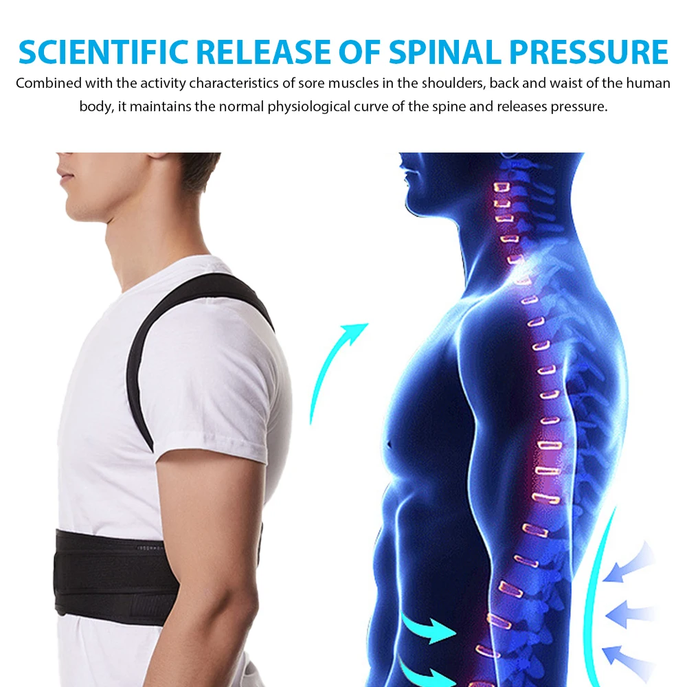 Back Brace Posture Corrector Belt for Women & Men Back Lumbar Support, Adjustable Shoulder Posture Support for Improve Scoliosis 4