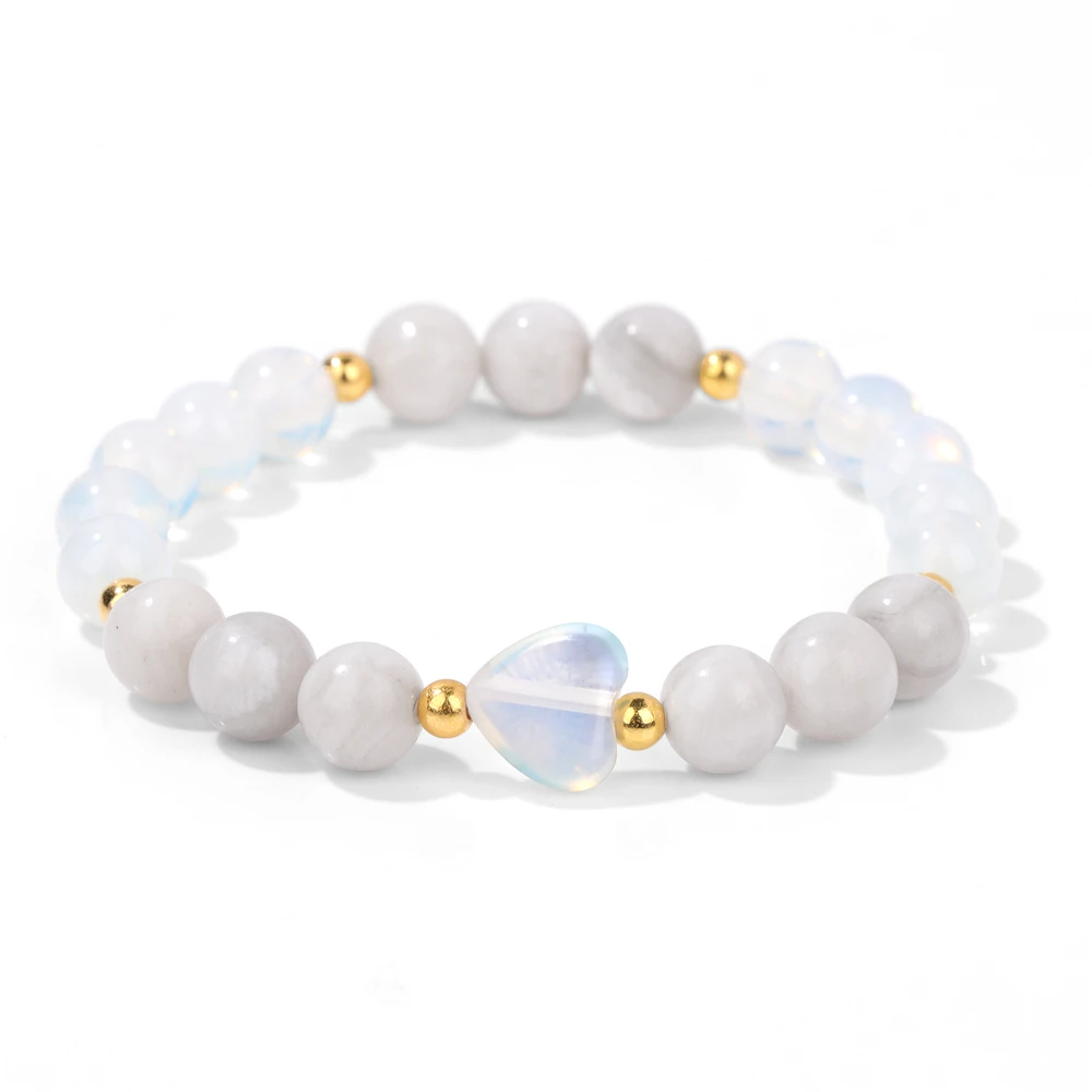 Handgemachte Frauen Charme Armband 8mm Runde Malachit Tigerauge Jades Perlen Liebe Herz Armbänder Schmuck Männer besten Freund Paar Geschenk – Detail 6