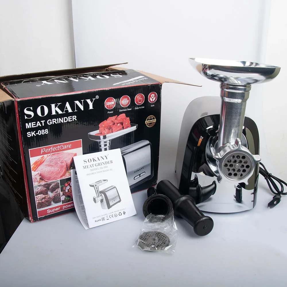Houselin 3200W Max Stainless Steel Electric Meat Grinder , Heavy Duty Meat Mincer Machine, Sausage Stuffer Tube & Kubbe Kit 2