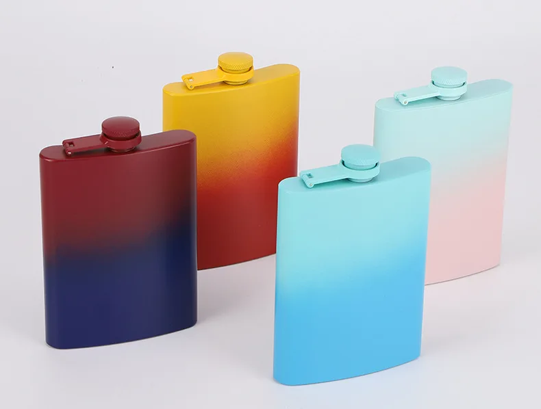 Description Picture 2 of item6OZ colorful Portable 304 SS Flagon black Whiskey Vodka Wine Pot Hip Flask Alcohol Drinking Bottle bar party outdoor utensil