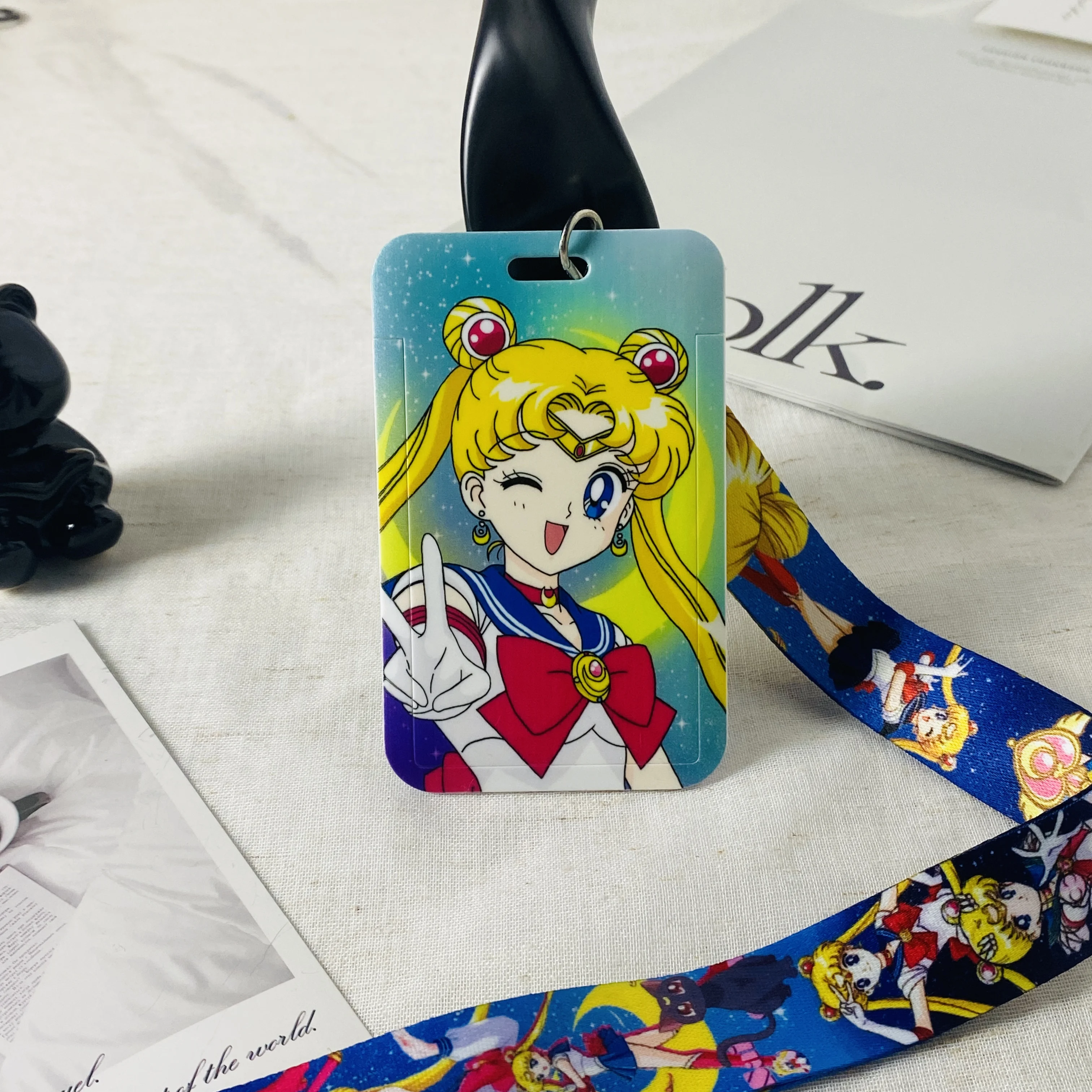 Anime-Themed Lanyard with Key Holder and Badge Strap