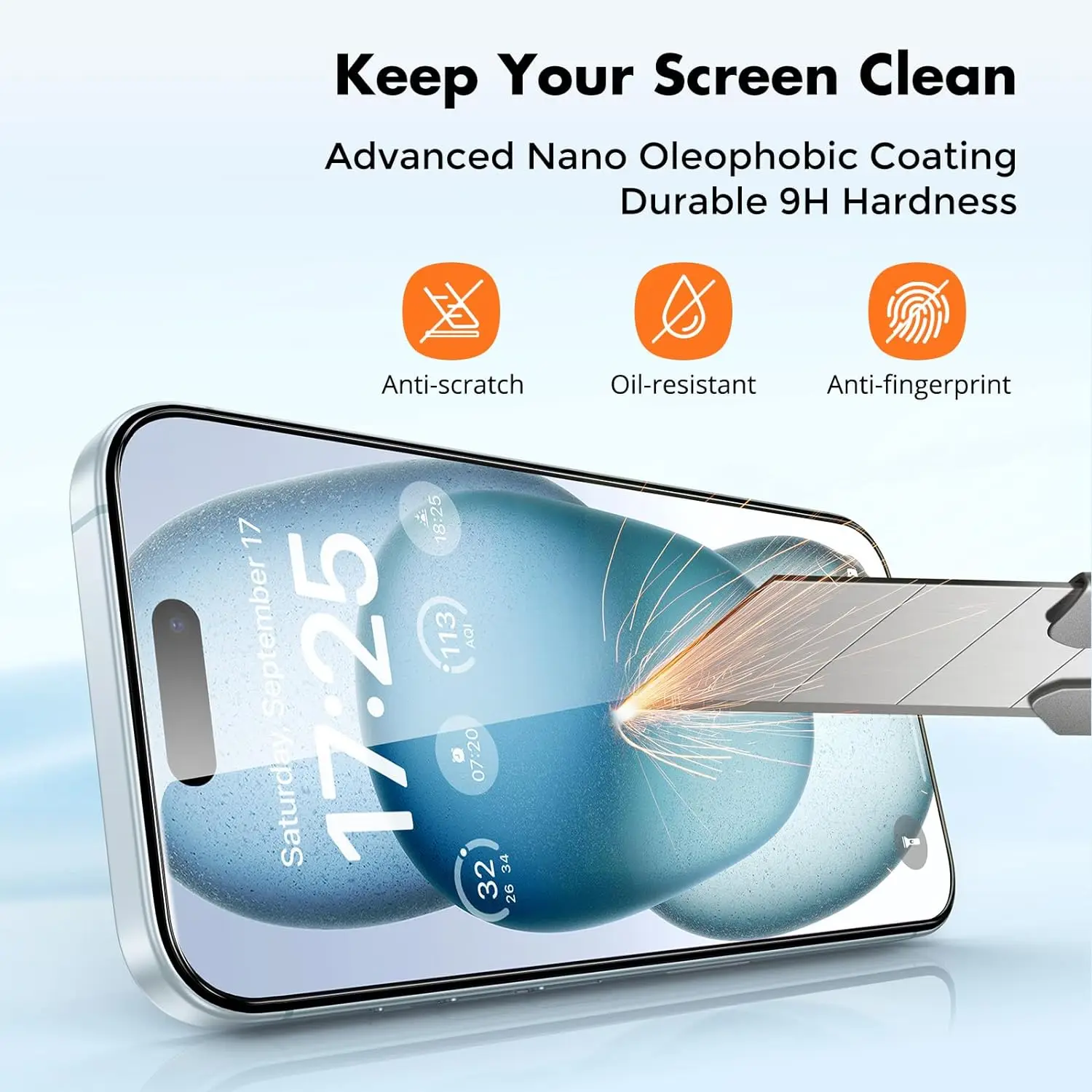 Premium 9H Tempered Glass Screen Protector with Clear Silicone Cover