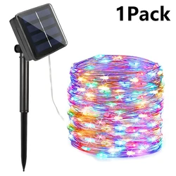 Outdoor Waterproof Solar - Powered Twinkle Fairy Lights - 8 - Mode Rope Light Garland for Garden and Patio Decor (1xMulticolor)