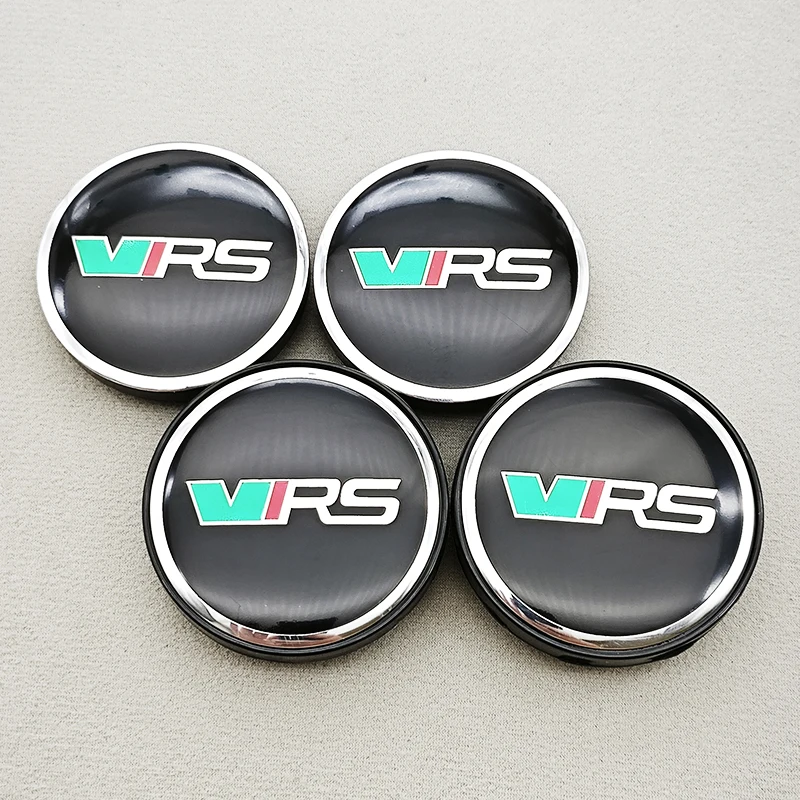 4pcs 56mm 60mm Car Wheel Center Hub Cap Rim Cover VRS Logo Emblem Sticker For Skoda Octavia Fabia Kamiq Kapoq Kodiaq Rapid SCALA