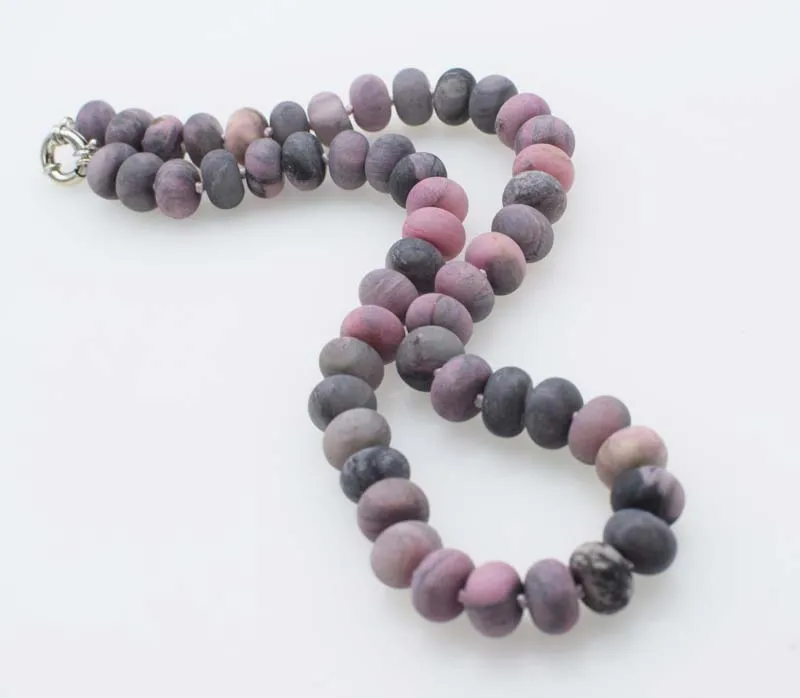pink Rhodonite blurry roundel 12*6mm  necklace 18inch  wholesale beads nature  woman 2019 amazing