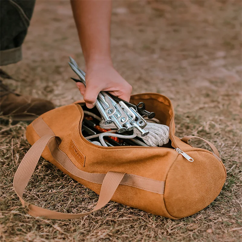 

Large Capacity Handbag Outdoor Floor Ground Nail Bag Portable Camping Kit Tool Storage Canvas Handbag For Camping Enthusiasts